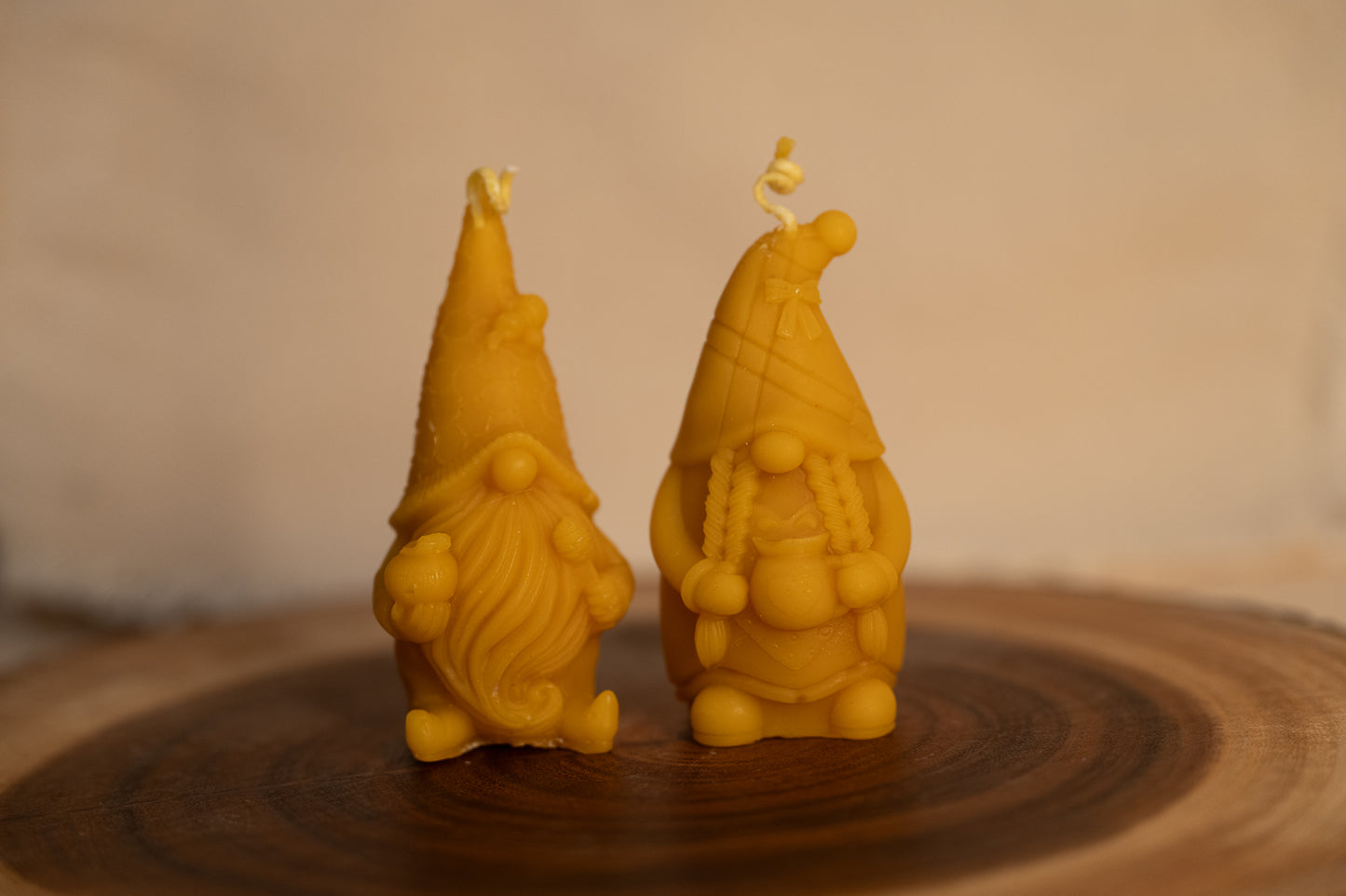 Gnomes-beeswax candles, set of two