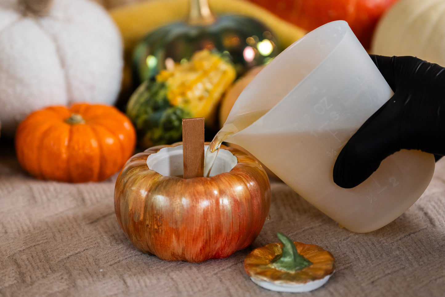 Pumpkin candle. Soy wax with wooden wick