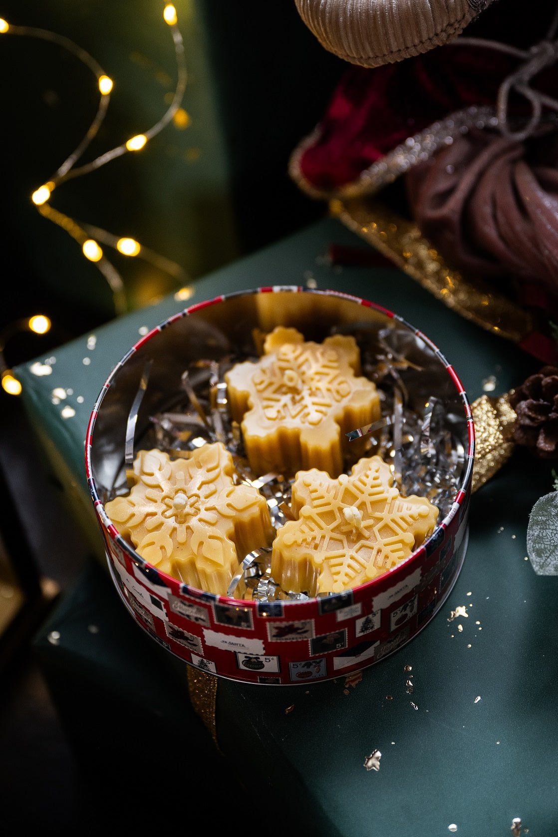 Snowflake Beeswax Candle