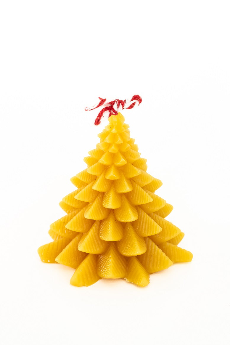 Christmas tree beeswax candle