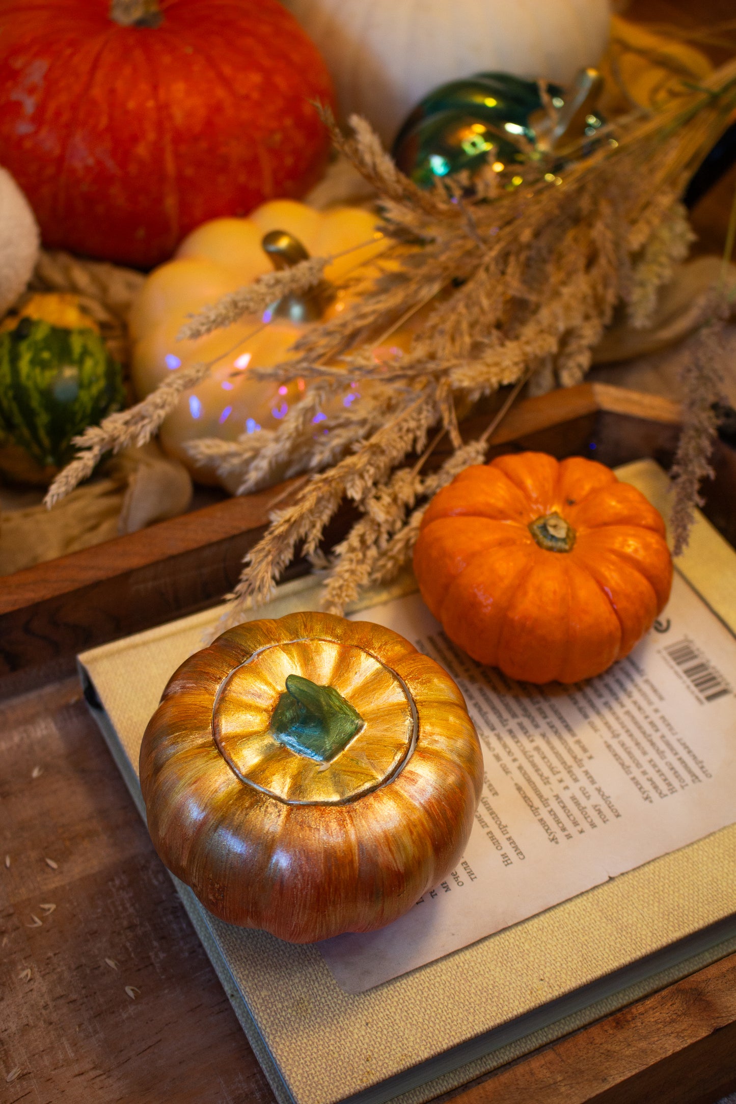 Pumpkin candle. Soy wax with wooden wick