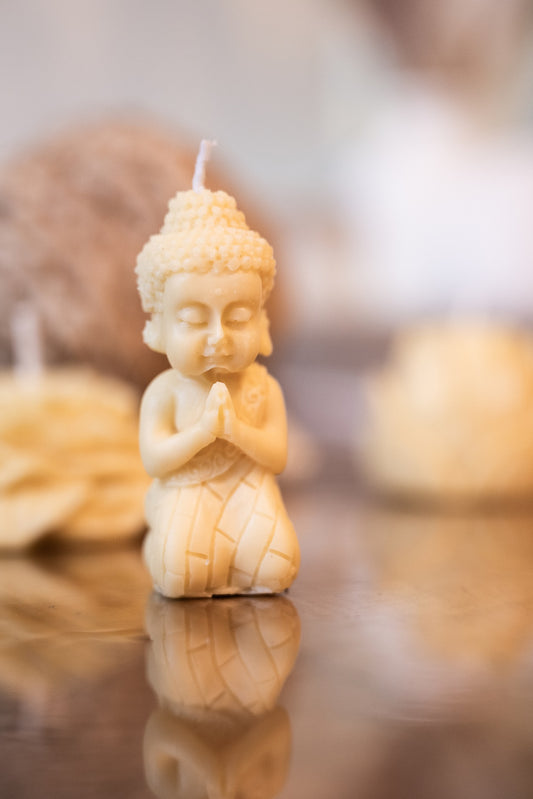Little Buddha Beeswax Candle. Unscented