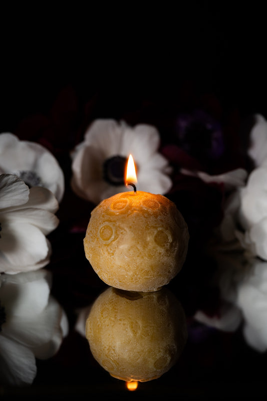 Full Moon Beeswax Candle. Unscented