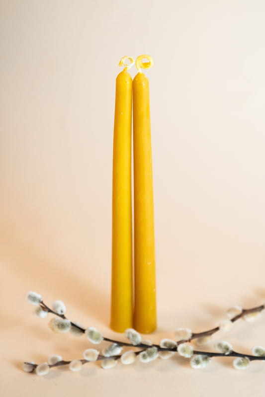 Taper Beeswax Candle. Unscented