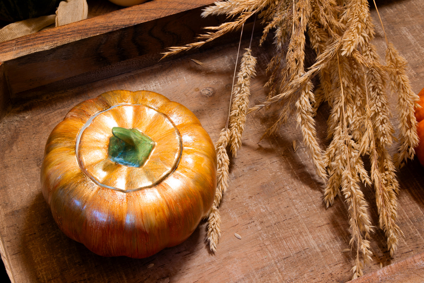 Pumpkin candle. Soy wax with wooden wick